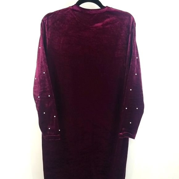 Deep Purple Velvet Dress w Pearl Embellishments Whimsigoth - Picture 5 of 8